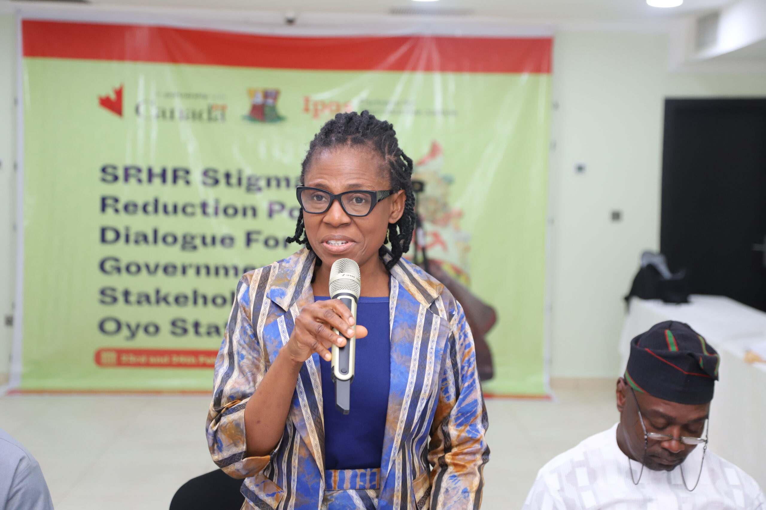 Dr. Oluwaserimi Adewumi Ajetunmobi, MBBS, MSc., FWACP, Honourable Commissioner for Health, Ministry of Health, Oyo State giving her remarks during the training session for Government Stakeholders in Oyo State. Photo @Ipas  